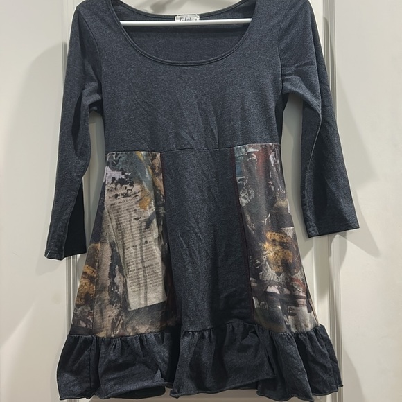 Isabella Rose Taylor mini ruffle dress slits on front ruffle long sleeves size M - Picture 1 of 10